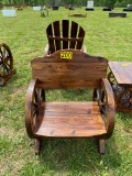 Wooden wagon wheel rocking chair