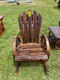 Wooden wagon wheel rocking chair