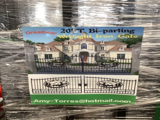 NEW 20FT BI-PARTING WROUGHT IRON GATE