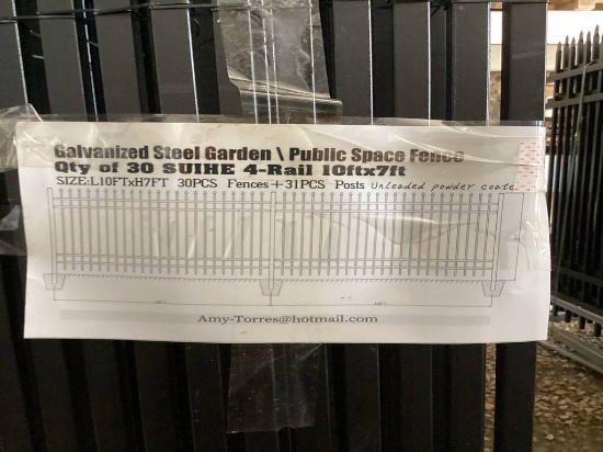 QTY OF (30) 10FTx7FT STEEL GARDEN FENCE