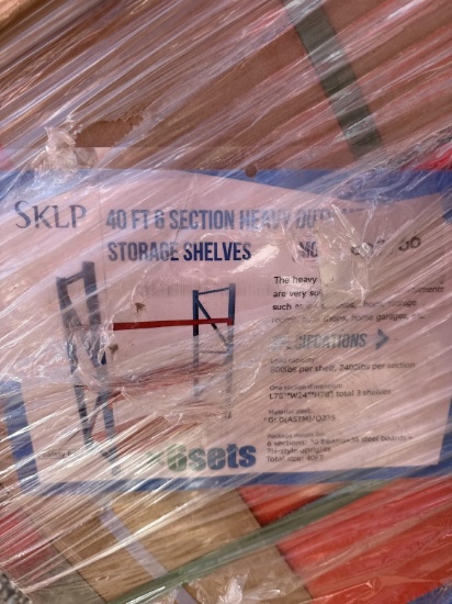 NEW UNUSED PALLET OF 6 40FT 6 SECTION STORAGE SHEL