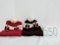 2 IH knit tossle caps brown and red NOS