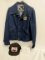 Wiman large denim unisex jacket with IH emblem NOS and Super 70 hat semi-mesh foam poor inside