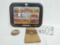 2005 IH Farmall Wishlist metal serving tray with 8 small brown parts bags H-11-7-3-C and IH empty me