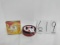 IH 6 round metal with cork coasters in tin storage container and 3 square plastic Fiesta Coasters fr