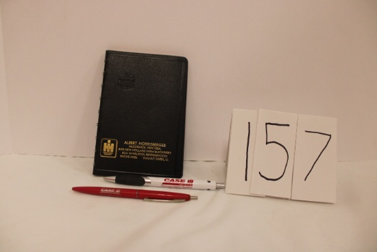 IH 1957 Vinyl Covered Weekly Record  and 2 Pens