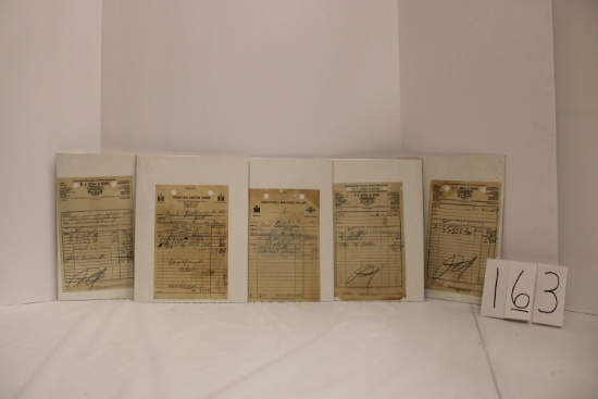 Five IH Invoices Ephrata Lititz