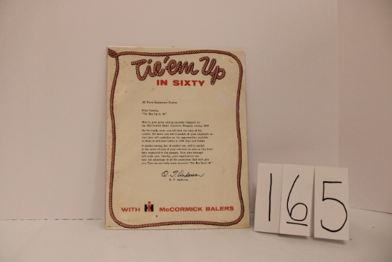 Tie 'Em up in Sixty All Farm Equipment Dealers signed by O T Anderson and winner's prize order