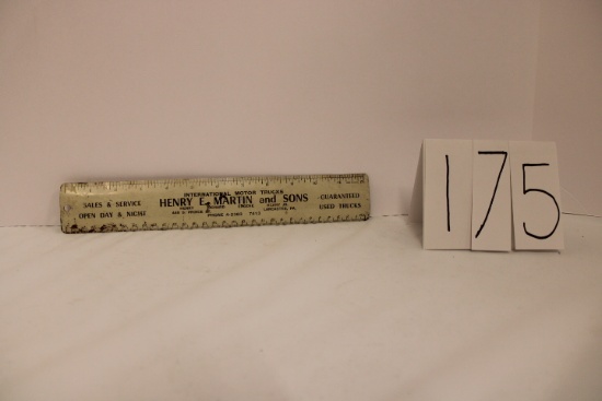 IH Motor Trucks Metal Ruler Henry Martin & Sons fair condition