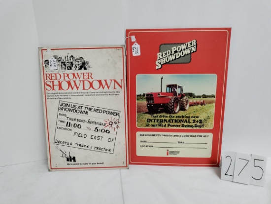 2 Red Power Showdown cardboard advertisements good condition