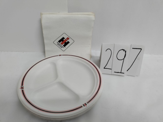 IH Paper napkins and 6 IH divided paper plates