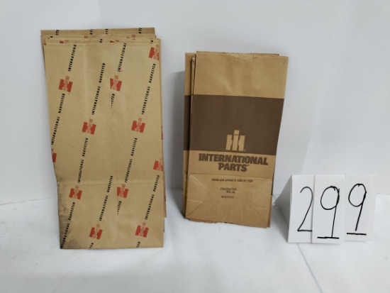 IH 10 brown parts bag stock #H-11-7-3-C and 10 IH brown parts bags size 6 stock #528