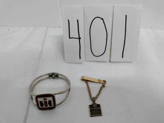 IH Chain of Quality tie clip and IH woman's clasp bracelet