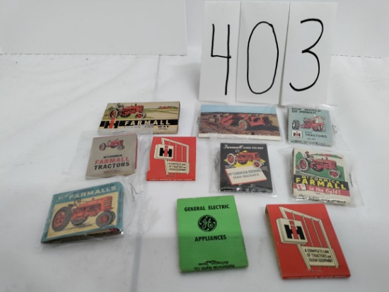 set of 10 IH Match books 2 Claboughs Inc 1 Industrial Power 1 Kauffman Bros 1 Kenbridge Hardware & F