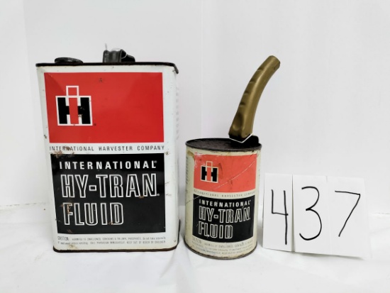 Empty International Hy-Tran Fluid Gallon 372704R5 quart hy-tran 372703R5 both fair and New oil spout
