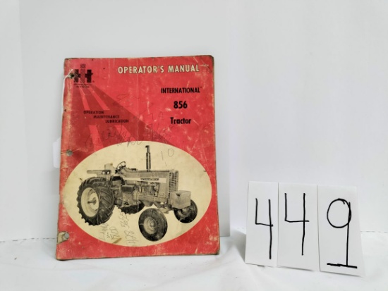 International Harvester 856 Tractor Operator's Manual fair condition