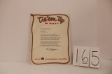 Tie 'Em up in Sixty All Farm Equipment Dealers signed by O T Anderson and winner's prize order