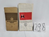 IH 13 brown parts bags stock#H-11-7-3-C and 8 IH white red black parts bag stock #7-25-2B