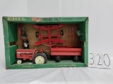 Ertl 5 piece Farm Set Green Box IH Tractor Flare box wagon Plow Disc and Harrow box poor