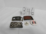 Lot of 3 belt buckles SpecCast Super 70 Unmarked Farmall Plant and Unmarked Avoca Implement Co and 2