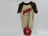 Moorewear Large adult poly-cotton blend Red Power Showdown with branding iron new old stock and red