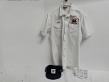 Protexall white pearl snap white sales shirt with embroidered Phil name Scout IH logo good condition
