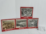 set of 4 IH Company Plants Memphis Waukesha Canton and East Moline pictures mounted on cardboard
