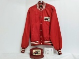 Swingster Large Nylon jacket with IH patch and matching hat good condition