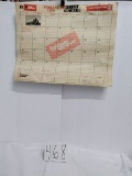 IH UpTime Service Monthly calendar 1980 with variety tractor pictures top page smudgy but rest good