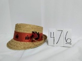 IH medium woven straw derby hat like new