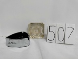 2 IH ashtrays  one of glass