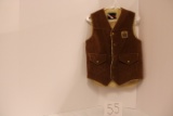 XS Whitman USA corduroy brown IH snap vest