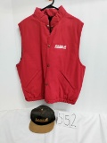 k-products large  size lined vest and Case IH hat NOS