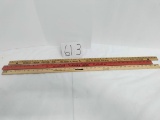 3 IH wooden yard sticks 2 Cooper's Hardware and Sheets Truck Center