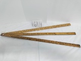 3 IH wooden yard sticks Paul B Neely and York Farm & Building Supply and McCormick Deering Store