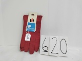 Ladies red IH with green thumb gloves stock #64IH 100% cotton new old stock