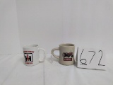 2 coffee mugs IH Farmers Supply Almont ND and McCorkmick Farmall M