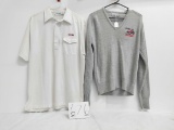 Winner Mate Sportswear XL white Case IH golf shirt and Pinnacle light weight Med grey pull-on sweate