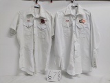 Six Gun permanent press large pearl snapsshirt  with IH emblem with 1400 Cotton Stripper and Phil na