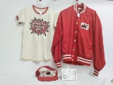 Small IH Population Explosion Expert white with red trim t-shirt needs washed and Swingster Med Red
