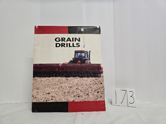 Double sided poster with case IH grain drill fair condition