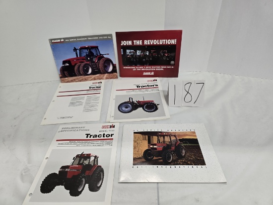 9 pc caseIH tractor brochures in envelope