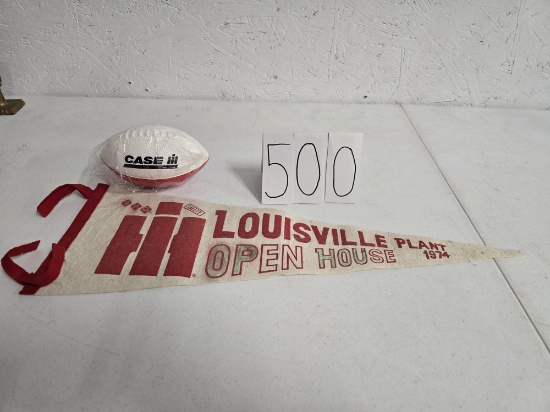 Louisville Plant Open House pennant fair condition/caseIH foam football good in plastic