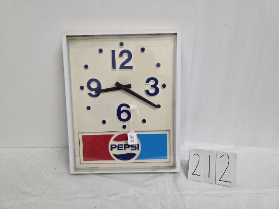 Battery Operated Impact International Pepsi Plastic Clock Fair Condition