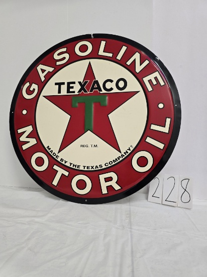 Texaco Gasoline Motor Oil Sign Tin Nos