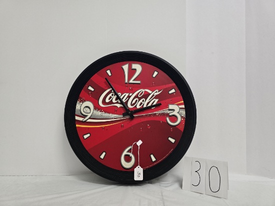 Round Plastic Coca-cola 2003 Batt Operated Analog Clock As Is