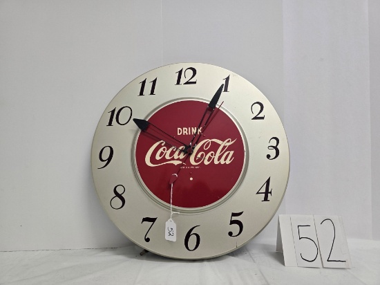 Ge Round Coca-cola Tin Analog Clock Non-working