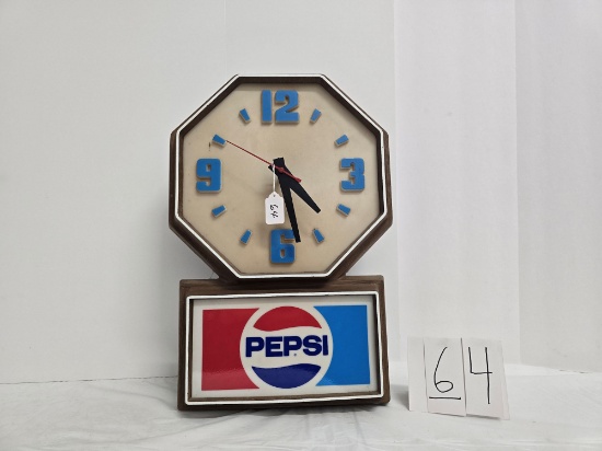 Octogonal And Rectangular Pepsi Plastic Working Electric Analog Clock By Impact International