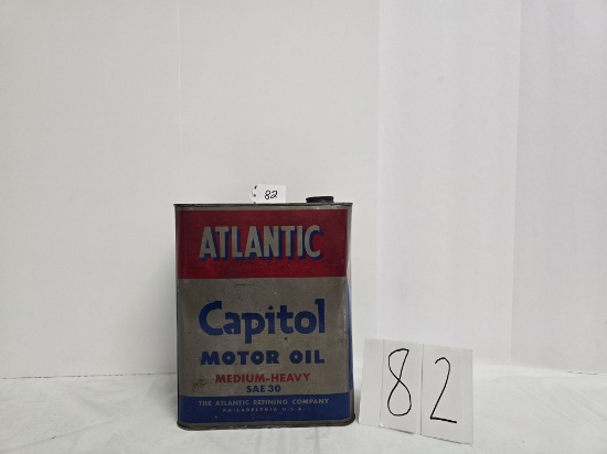 The Atlantic Refining Co Capitol Motor Oil Sae-30 Empty 2 Gall Can In Good Cond Come Dents