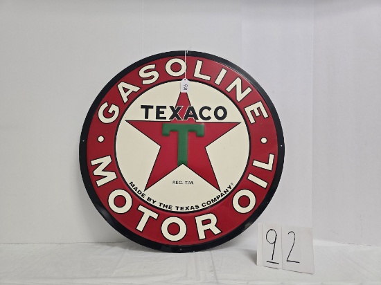 Round Texaco Tin Sign Reproduction